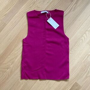 Knitted Tank Top - Fuchsia - Large - NWT